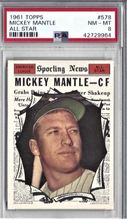 1961 TOPPS 475 MICKEY MANTLE MVP PSA NM MT 8 Bellisario Rare Coin