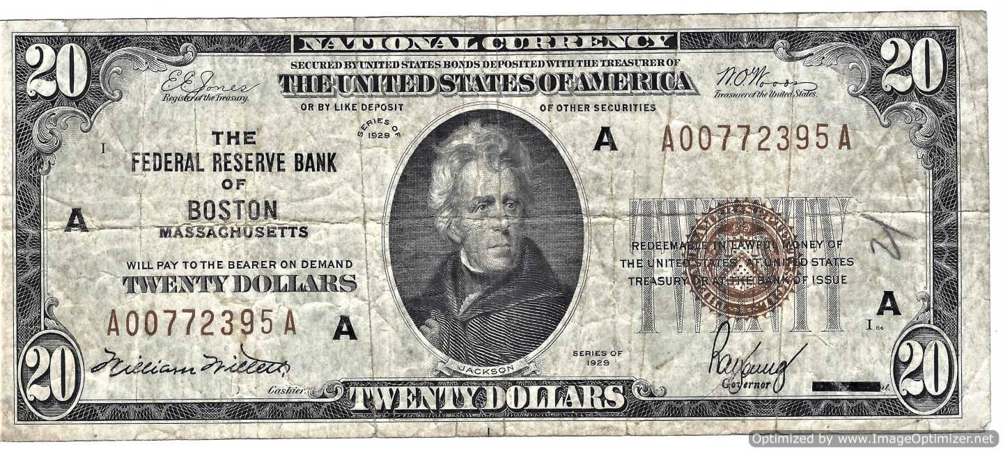 1929 Series $50 Federal Reserve National Bank Note Fine