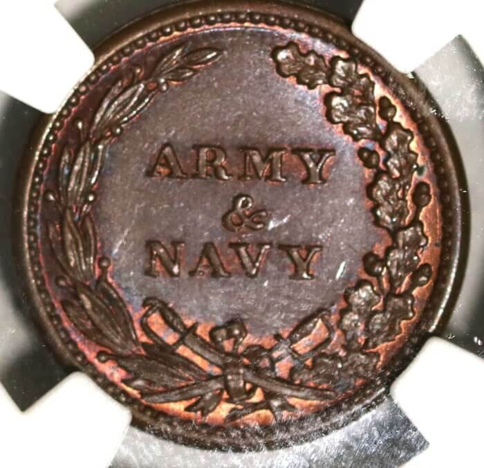 (1861-65) CIVIL WAR TOKEN F-164/312a UNION SHIELD NGC MS66 BROWN - Image 3