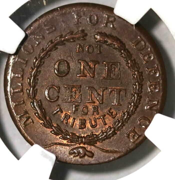 1863 CIVIL W AR TOKEN F-17/388a MILLIONS FOR DEFENSE NGC MS66 BROWN - Image 3