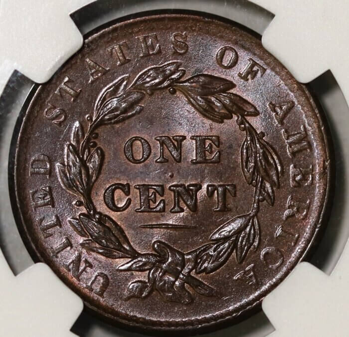 1838 1c NGC MS65 BROWN - Image 3