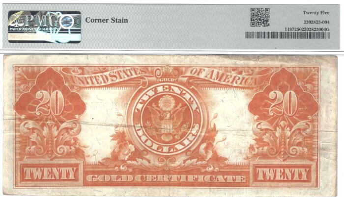 Fr.1187 $20 1922 GOLD CERTIFICATE PMG VERY FINE 25 - Image 2