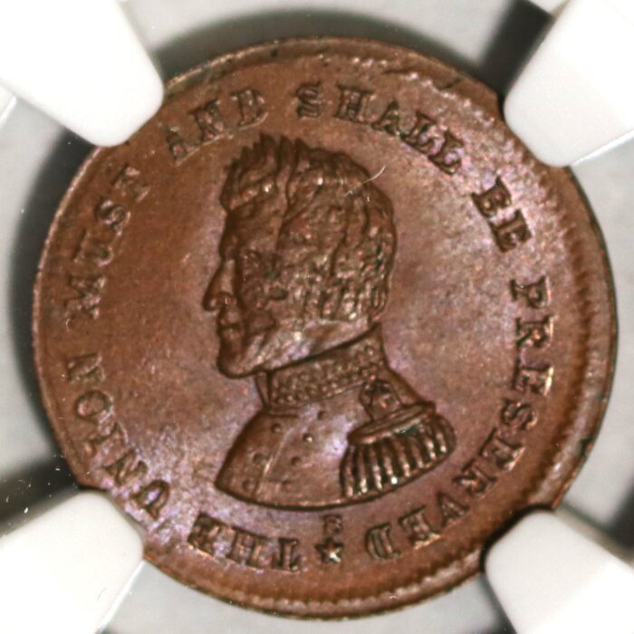1863 CIVIL WAR TOKEN F-136/397a UNION MUST BE PRESERVED NGC MS66 BROWN - Image 2